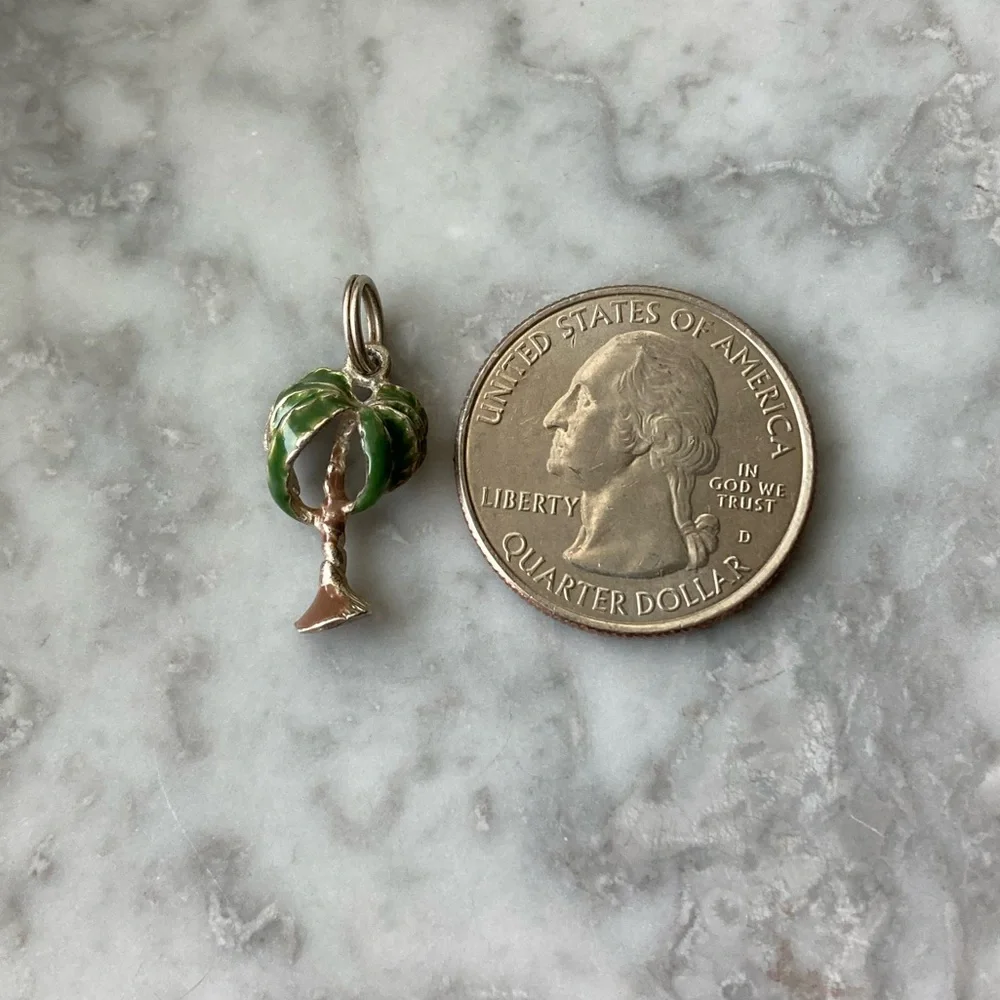 Sterling & Enamel Palm Tree Charm 🌴